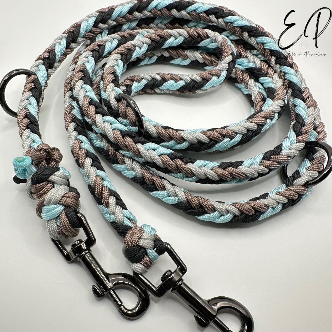 Hundeleine aus Paracord im Fischgrtmuster, 8 Strnge verflochten, 3-fach  verstellbar, individuell - Etsy.de