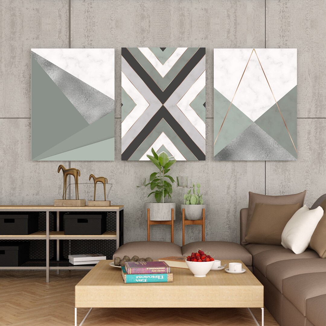 Image showcasing Abstract Wall Art, Abstract Wall Art Pieces, Farmhouse Decor, Set of 3 ...