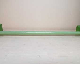1930s Jadeite Uranium Glass Towel Bar with Porcelain Ends