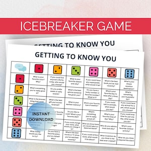 Icebreaker Activity, Icebreaker Game, Roll and Tell Game, Table Talk Dice, Icebreaker Question, Getting to Know You Game, Team Building Game