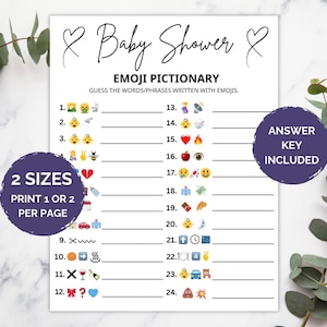 Baby Shower Emoji Game, Baby Emoji Game, Emoji Baby Shower Game, Baby Phrases Emoji Game, Baby Shower Games Printable, Instant Download