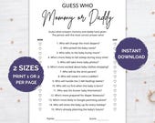 Guess Who Mommy or Daddy Game, Baby Shower Party Game, Mommy or Daddy Game, Who Said It Trivia, Minimalist Baby Shower Game, Baby Shower Fun