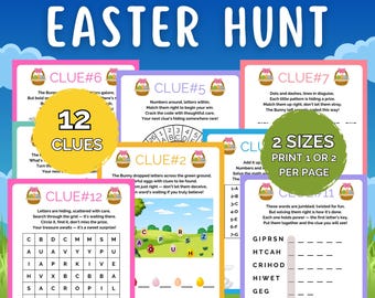 Chasse au trésor de Pâques, Chasse au trésor de Pâques en intérieur, Chasse aux œufs de Pâques à imprimer, Jeu de Pâques pour les enfants plus âgés, Casse-têtes de Pâques pour enfants