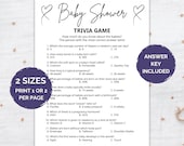 Baby Shower Trivia Game Printable, Baby Trivia Game, Baby Shower Trivia Questions, Fun Baby Shower Game, Baby Shower Quiz, Baby Shower Party