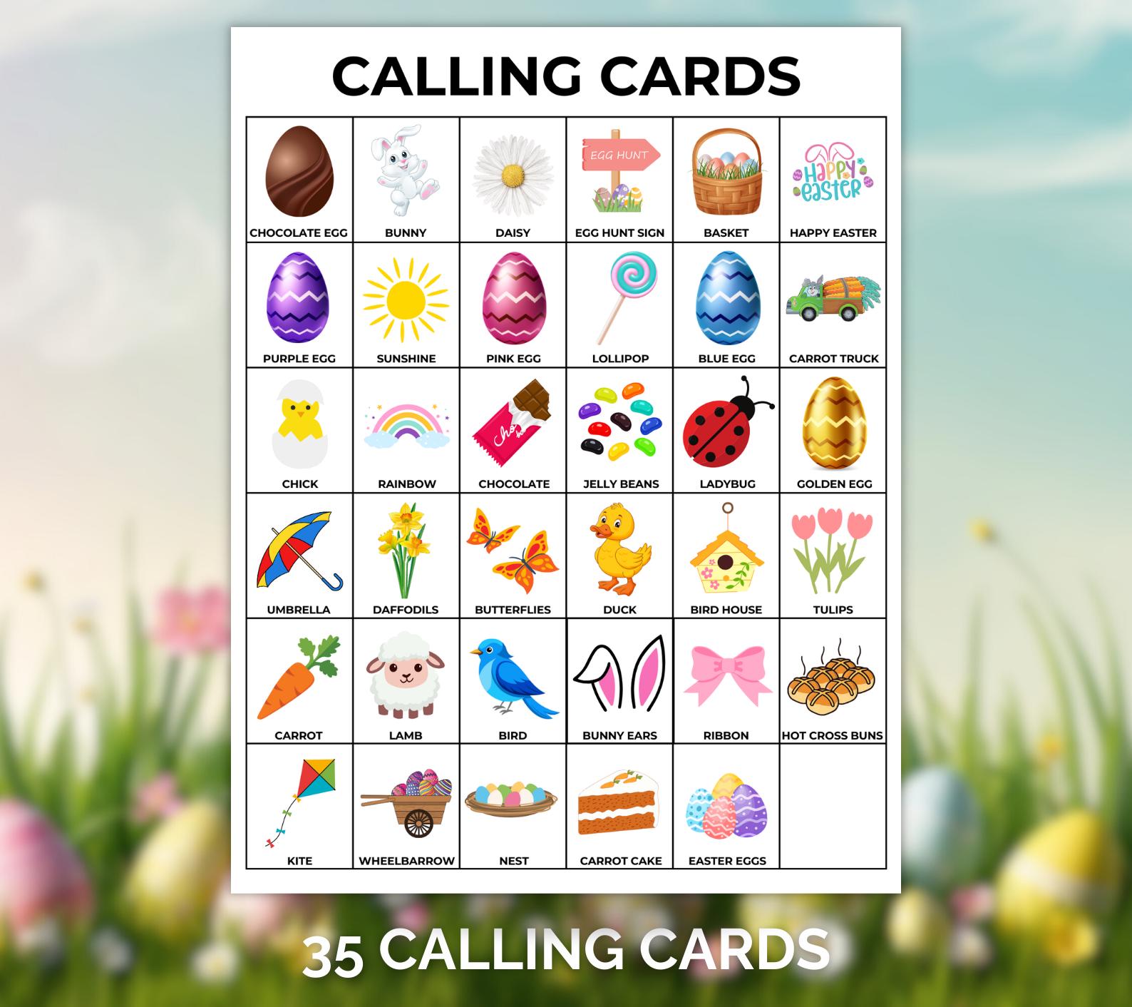 50 Printable Easter Bingo Cards, Fun Easter Party Game, Easter Activity ...