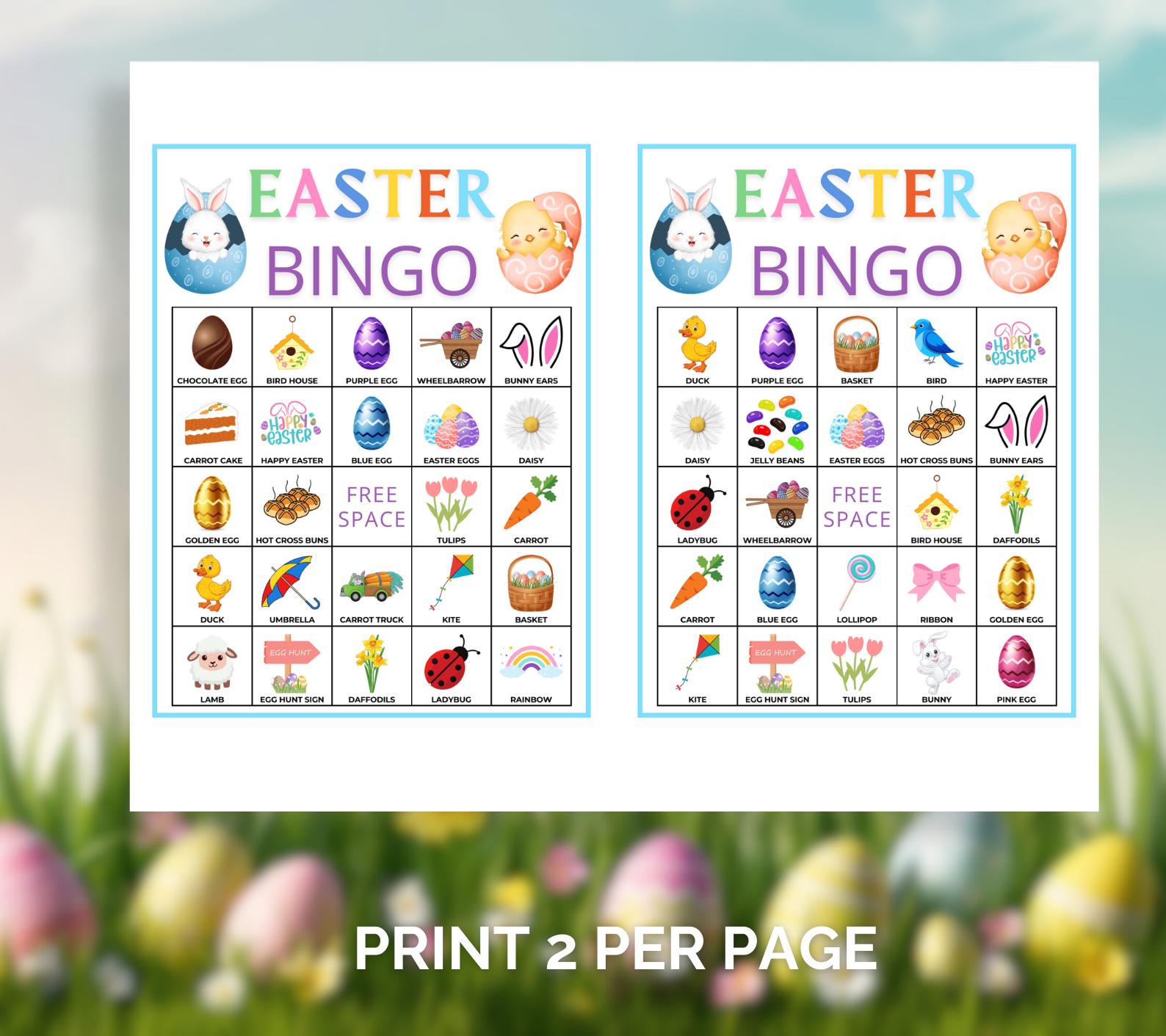 50 Printable Easter Bingo Cards, Fun Easter Party Game, Easter Activity ...