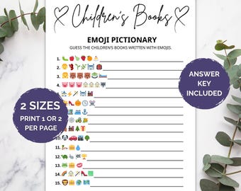 Juego de emojis para niños, juego de libros infantiles, baby shower con emojis, juego de emojis para bebés, juego de libros infantiles, juegos imprimibles para baby shower
