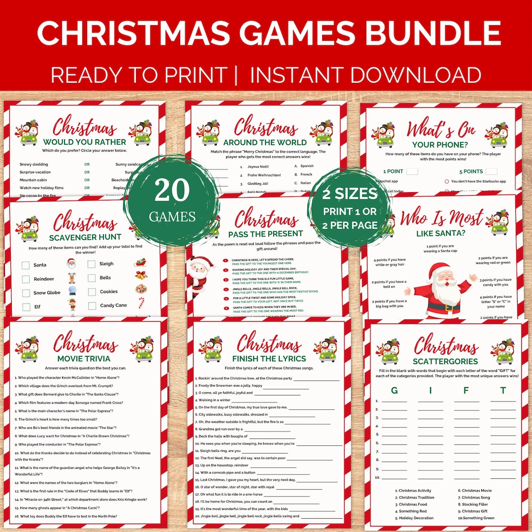 Printable Christmas Games Bundle - Il 1080xN.6481134166 G507