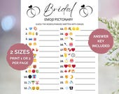Bridal Shower Emoji Game, Bridal Shower Emoji Pictionary Game, Bridal Emoji Game, Bridal Phrases Emoji Game, Printable Bridal Party Game