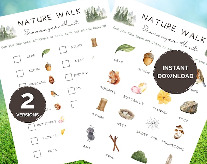 Kids Nature Scavenger Hunt Checklist - Etsy Canada