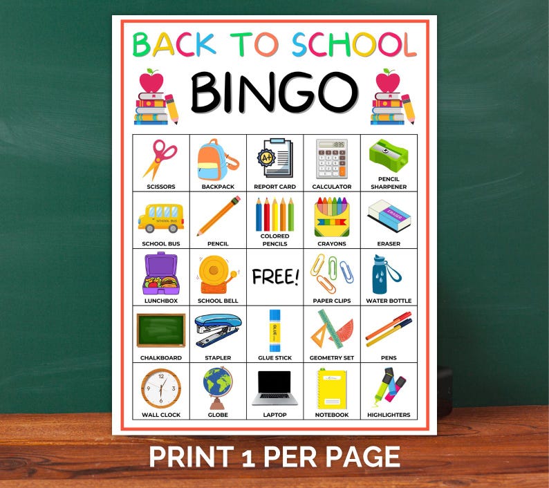 30 Back to School Bingo Cards, School Bingo, Back to School Games ...