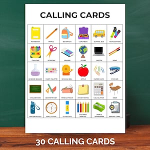 30 Bingokort för skolstart, Skolbingo, Skolbingo, Aktivitet för första skoldagen, Välkommen tillbaka-bingo, Skolbingo bild 4