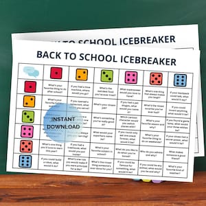 Back to School Icebreaker, Icebreaker Game, Table Talk Dice, Team Building Game, Classroom Getting to Know You Game, Roll and Tell Game