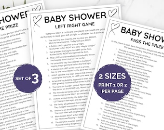 Gioco "Passa il premio" per baby shower, Gioco sinistra-destra, Giochi "Passa il regalo" per baby shower, Giochi "Passa il premio" per baby shower, Baby shower, Materiale stampabile per baby shower