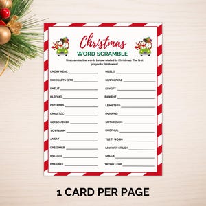 Christmas Word Scramble, Family Game, Printable Christmas Game, Christmas Party Game, Christmas Word Game, Holiday Word Scramble, Xmas Games image 2