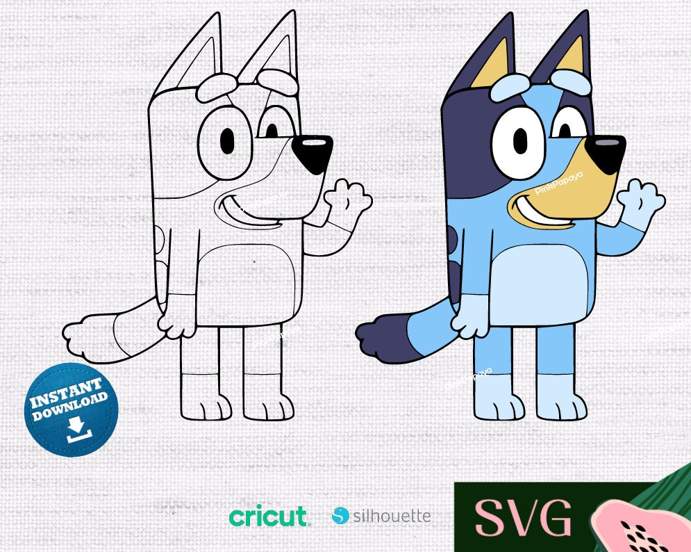 Bluey Character SVG Layered Color and Single Layer File Etsy UK Bluey Character SVG Layered Color and Single Layer File Etsy UK
