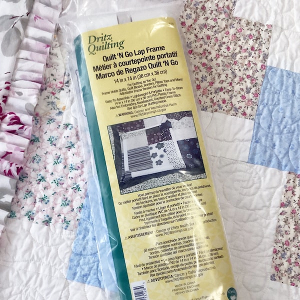 NEW Dritz Quilt N Go Lap Frame 14x14 For Hand Quilting As You Go Embroidery NeedlepointAdjustable