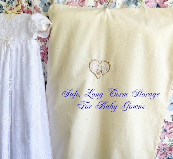 Archival Quality Economy Baby Gown Garment Bag Optional Monogram