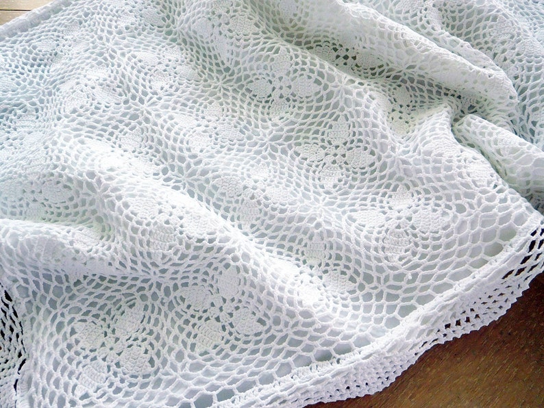 Vintage Warm White Hand Crochet Pillow Sham Cover King Size Etsy
