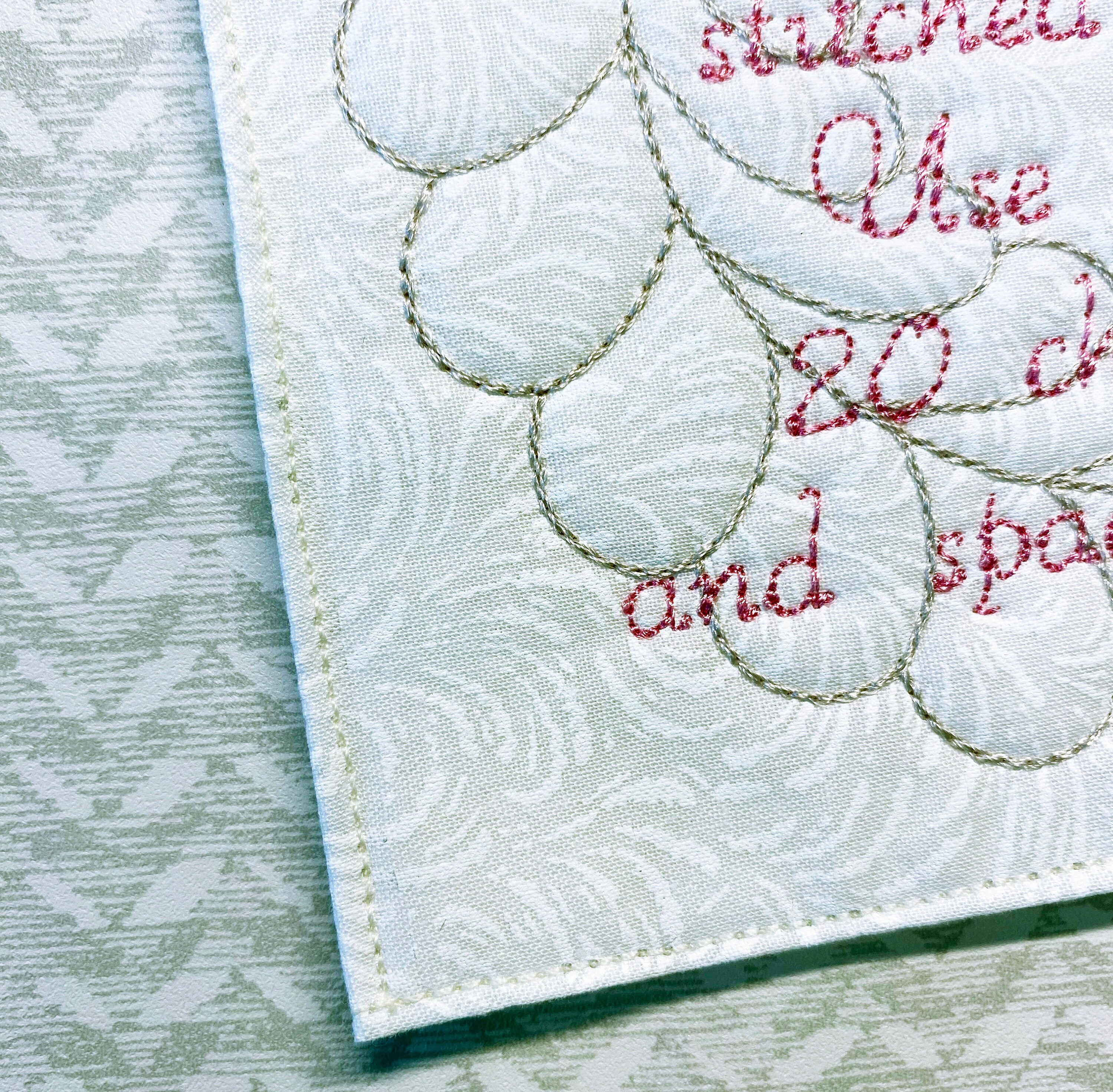 Custom Embroidered Quilt Label: Feather Circle Script, Personalized - Etsy