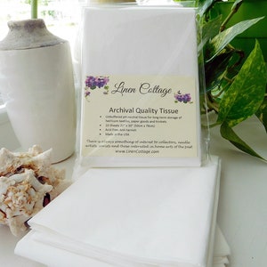Archival Quality Acid Free Tissue 10 or 24 pack Unbuffered Safe Long Term Storage of Heirlooms Textiles Paper Goods Trinkets 20x30 Recycled
