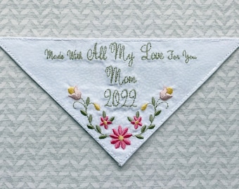 Custom Designed Quilt Label TRIANGLE FLOWERS Corner Personalized- I Design/ YOU Stitch  On Your Embroidery Machine