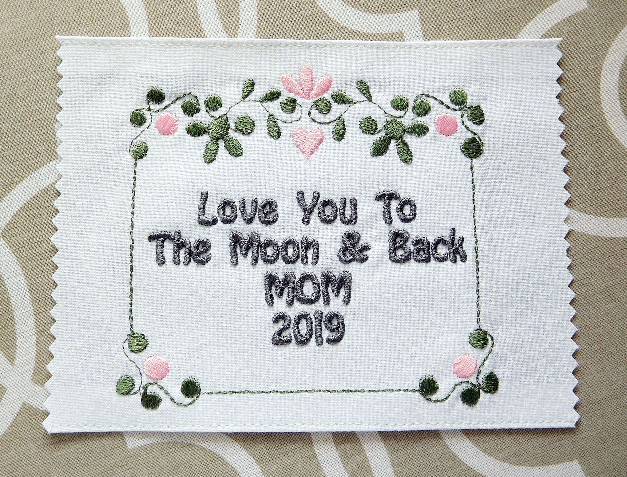 Custom Embroidered Quilt Label Garland Top Border Your Special Etsy
