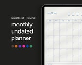 Minimalist Undated Monthly Digital Planner: Colorful Layouts (PDF)