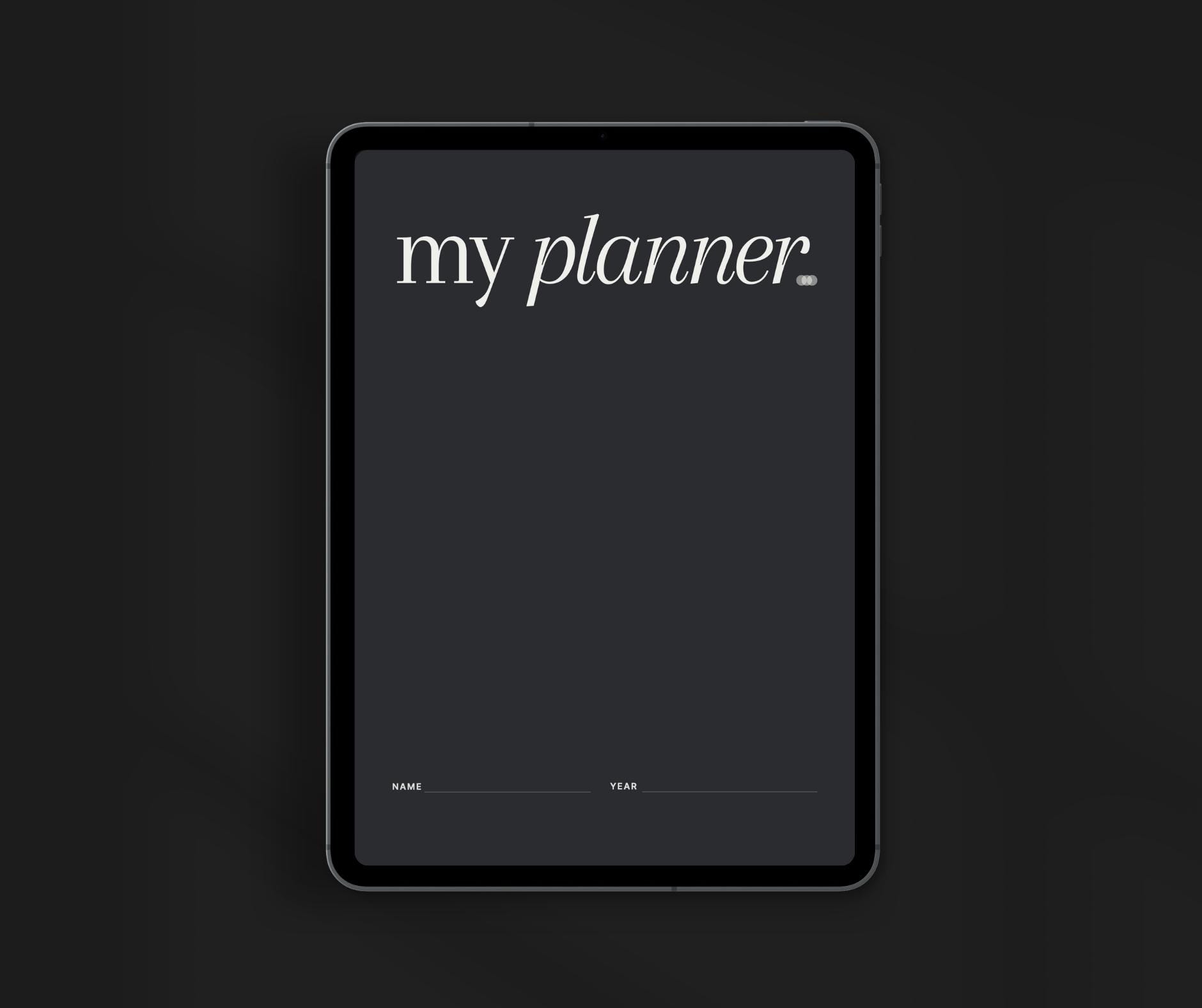 Dark Mode Undated Digital Planner: Minimalist Monthly, Weekly, Daily ...