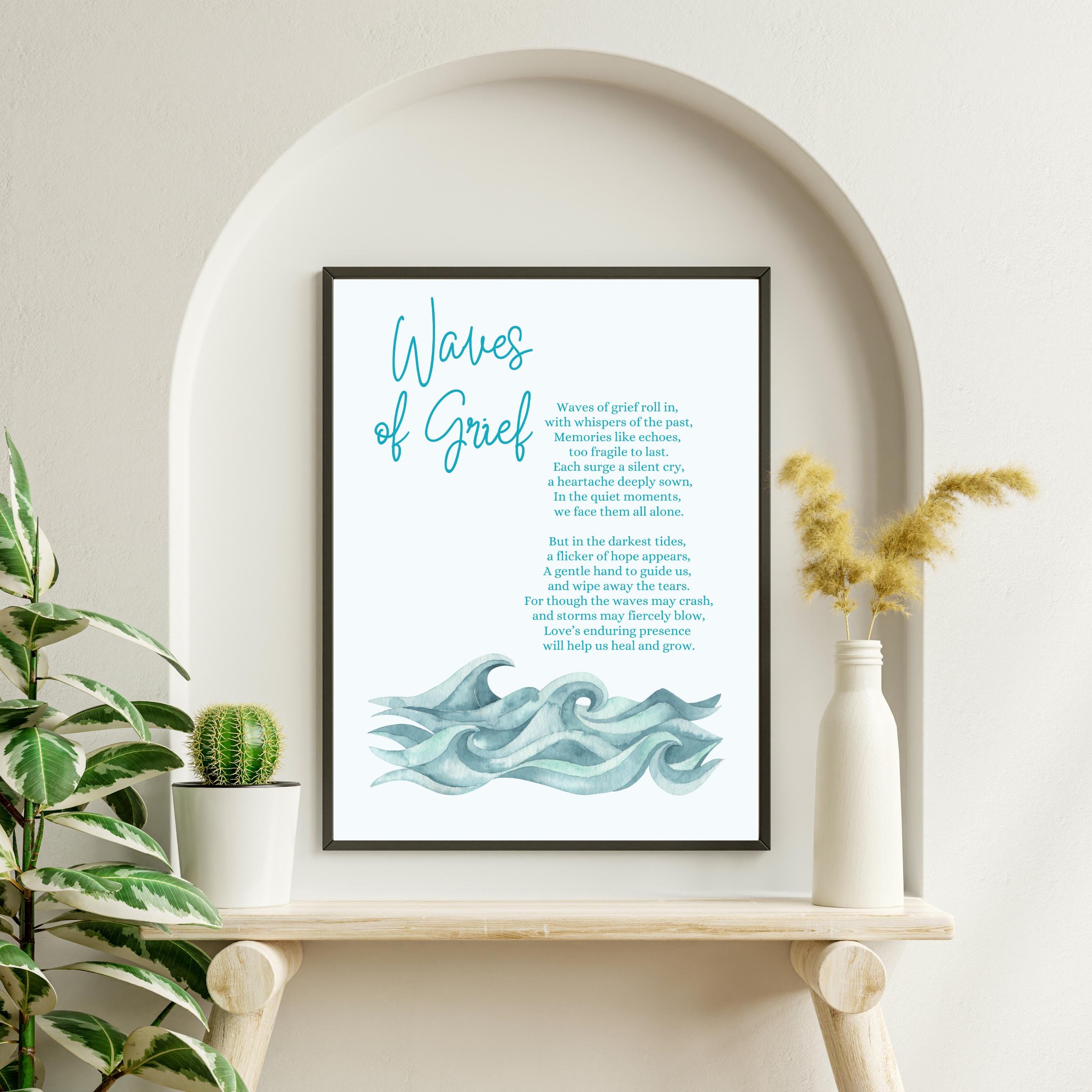 Waves of Grief Printable Grieving Poem/ Wave Poem/ Grief Quote