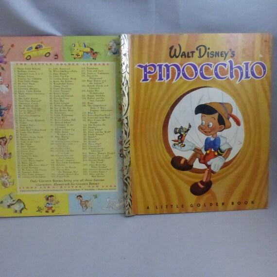 Vintage Little Golden Book Walt Disney S Pinocchio Etsy