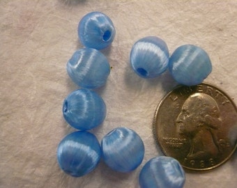 Vintage Silk Wrapped Blue Beads (25)