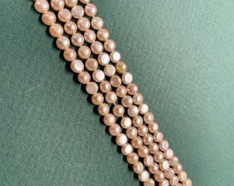 Vintage Cultured Freshwater Pearls 5mm Button-like Shape 15 Inches  Unstrung FWPP3123