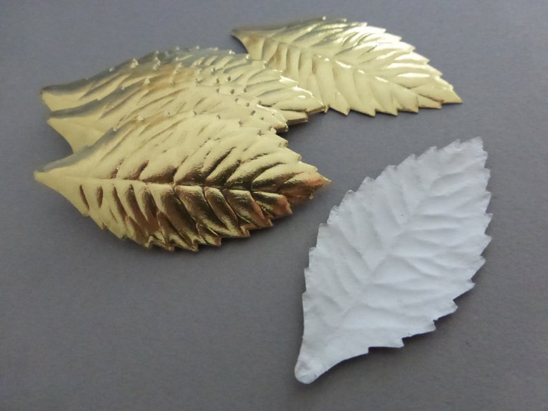 36 Vintage 2 Inch Embossed Gold Paper Leaves NOS Etsy