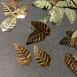 Vintage Gold Leaf Sequins  (50)   NOS