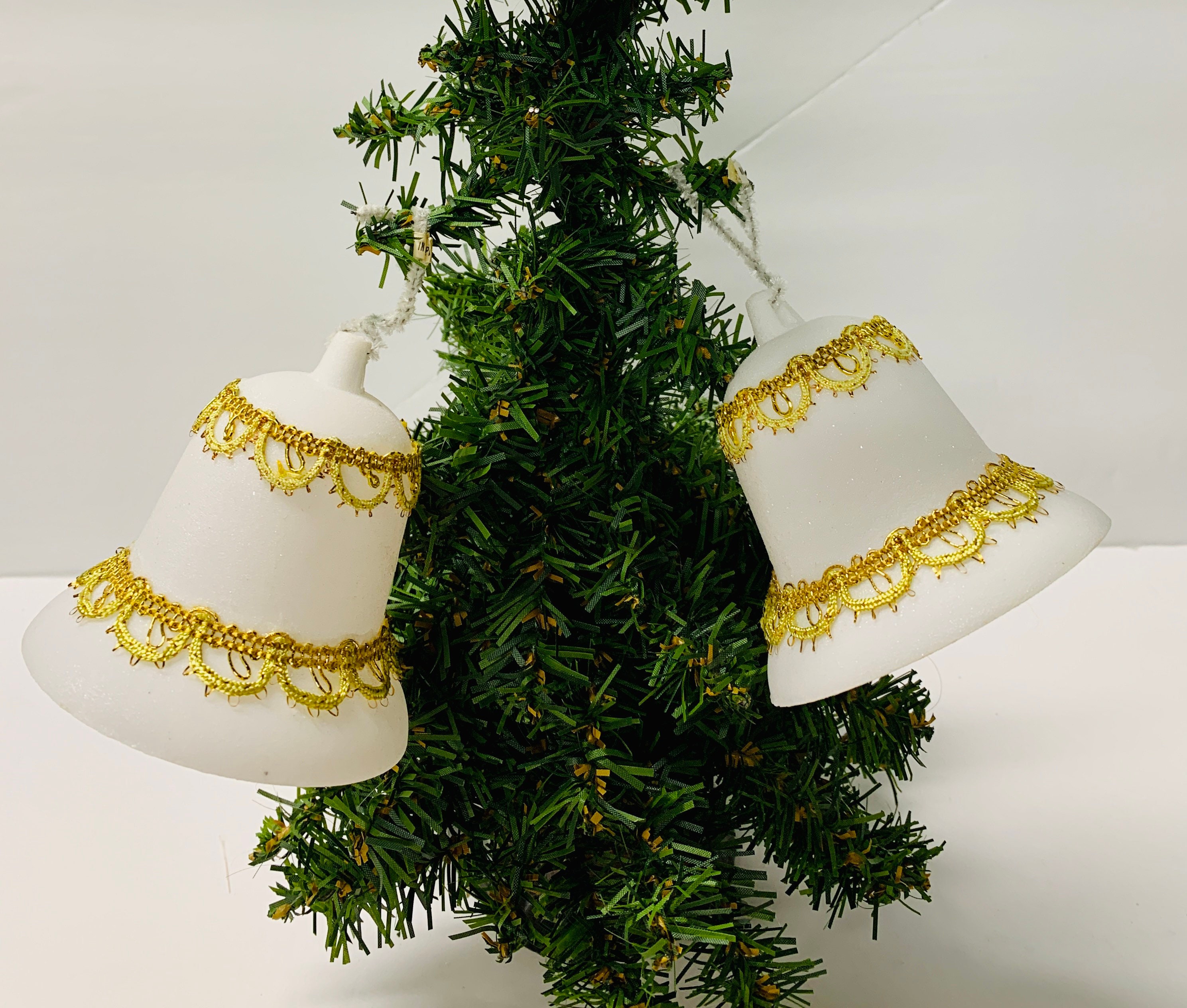 3 VTG Gold Glitter Plastic Christmas Bells, Christmas Bells for Crafting,  Glitter Bells Christmas Wreath Pick, Glitter Bell Ornaments 