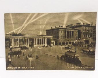 Vintage Post Card Photograph of London in War Time Hyde Park Corner