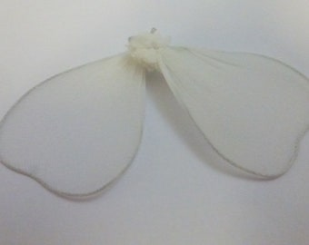 Vintage White Mesh Angel Wings (4 pair)