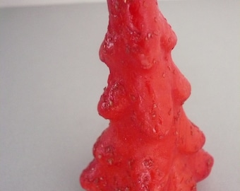 Vintage Mid-Century Gurley Red Christmas Tree Candle   Free Shipping