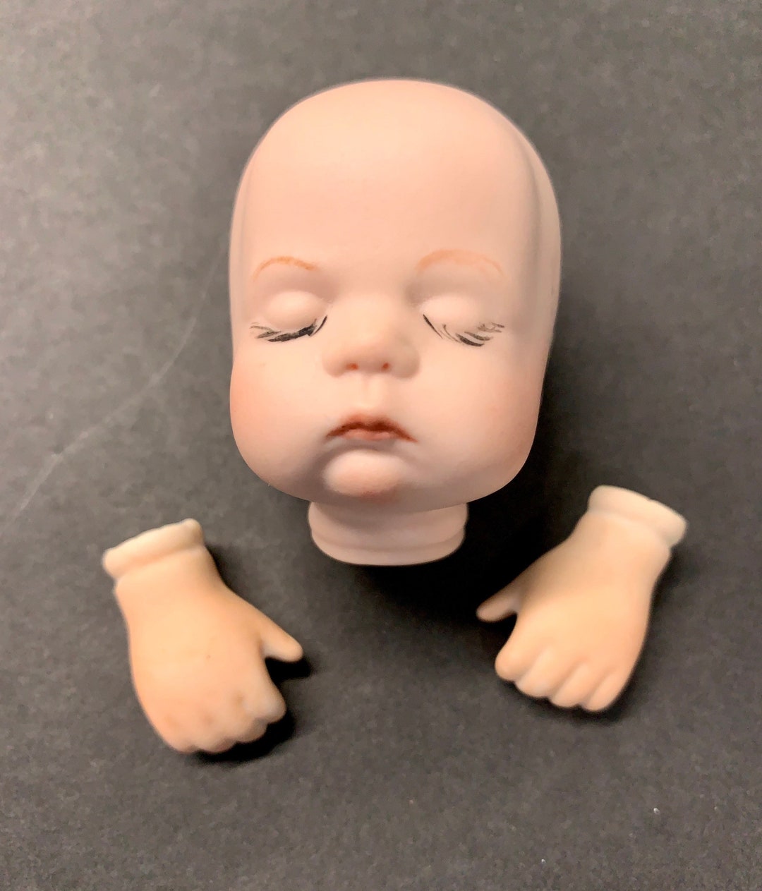 Vintage Porcelain Baby Doll Head and Hands Sugar Lump 2 Inches Etsy