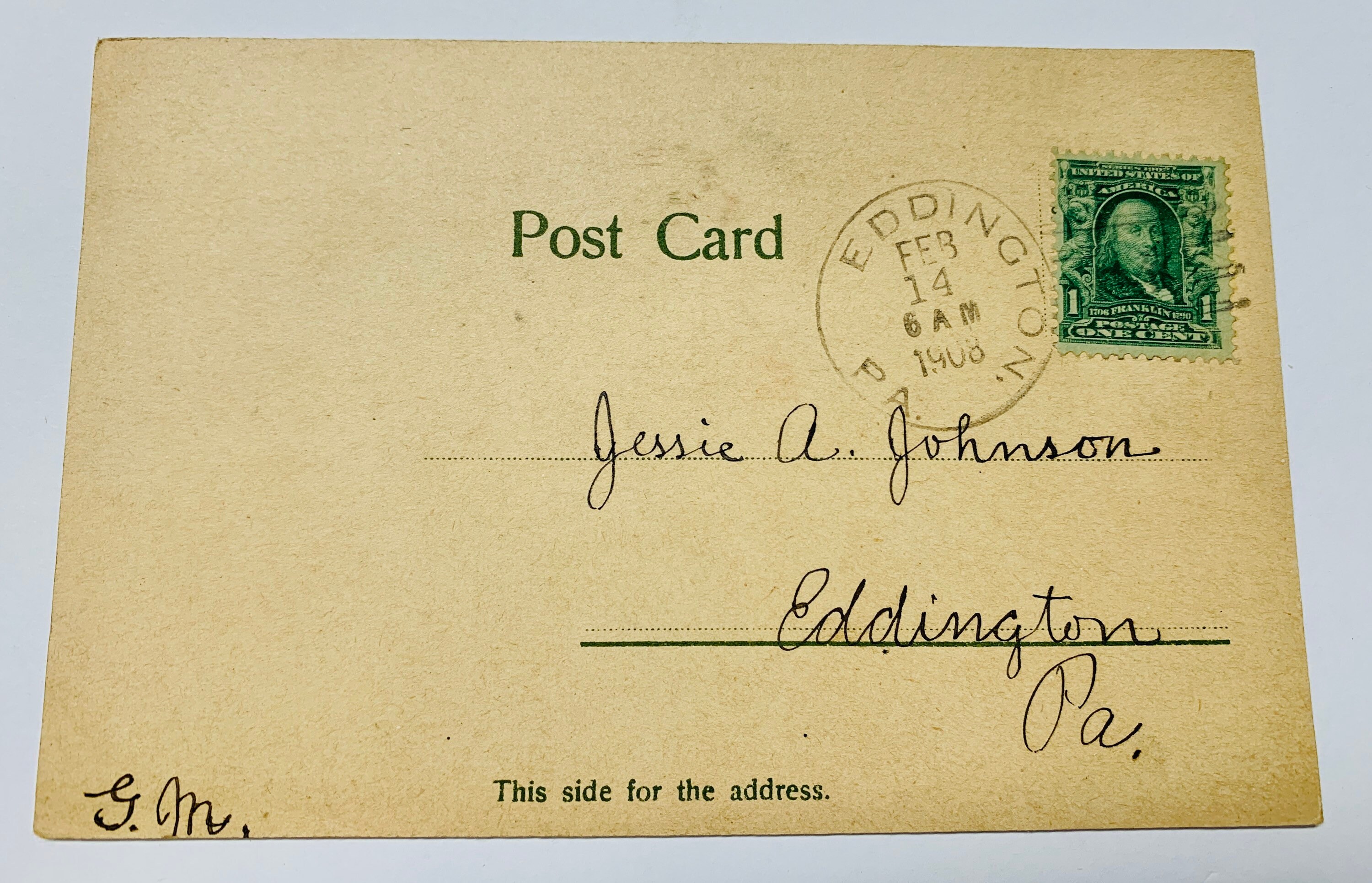 1908 Postmark Vintage 1908 Valentine Postcard With a Postmark Of, February 14, 1908 ...