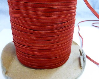 Vintage 1/8 Inch Soft Stretchy Elastic in Rust Color  NOS  3 Yards Free Shipping