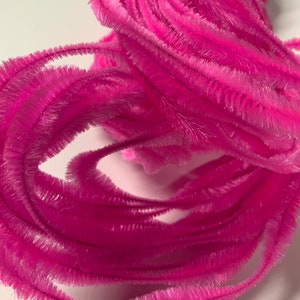 Vintage Retro Hot Pink 3 inch Bump Chenille    New Old Stock     1 Yard