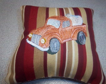 1944 1943  Red, Tan, Taupe and Ivory Striped Tooth Fairy Pillow