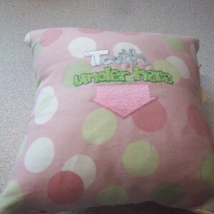 1916 Pink, Green, White Embroidered Tooth Fairy Pillow