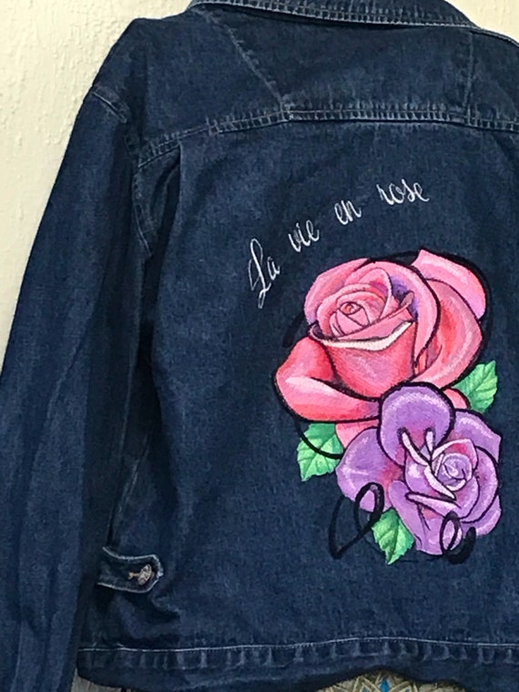 rose embroidered denim jacket
