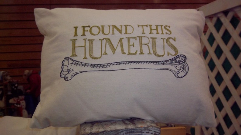 I Found This Humerous Embroidered Pillow image 1