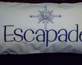 Custom Boat Name Bolster Pillow