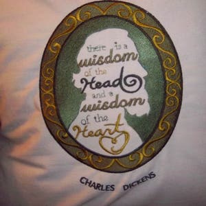 Charles Dickens Quote Embroidered Pillow
