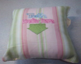 1919 Pink White and Green Embroidered Tooth Fairy Pillow